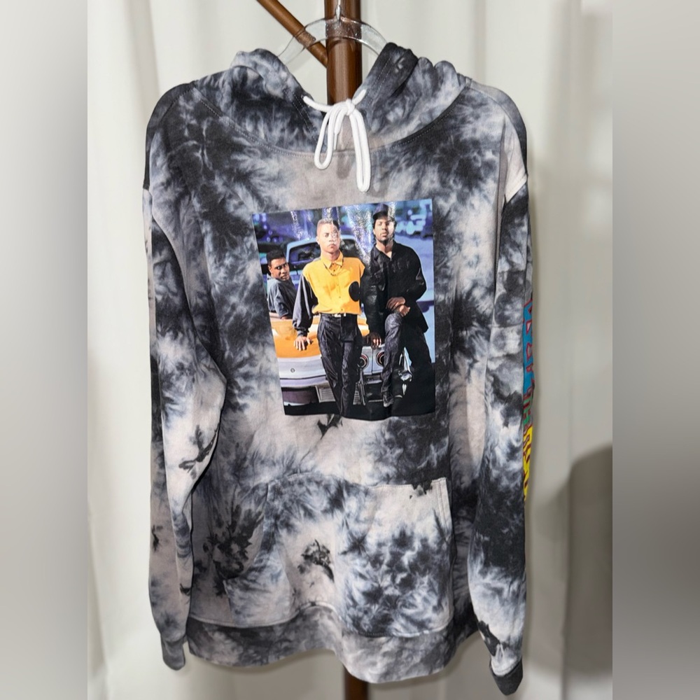 Boyz N The Hood Gray Tie-dyed Hoodie Large